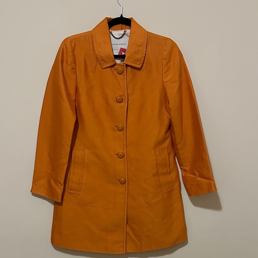 Banana Republic Vibrant Orange Trench Coat